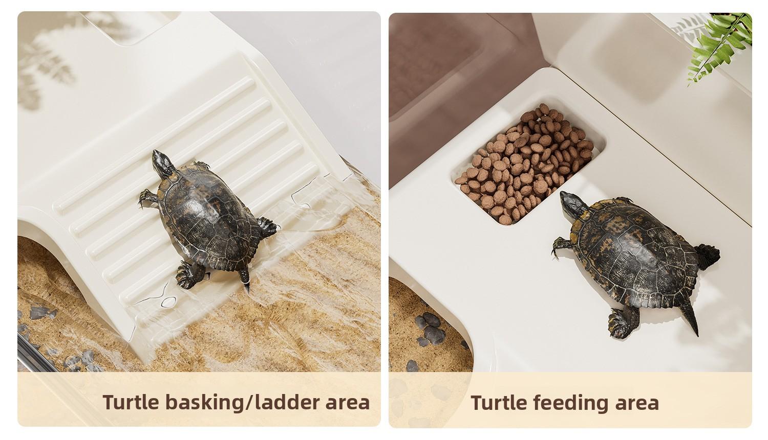 Single-compartment turtle breeding tank, household fish tank, large-capacity storage box, ecological landscaping, reptile terrarium, desktop turtle tank