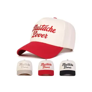 SleekHush 5-Sided Mustache Lover Baseball Cap, Adjustable Snapback Hat for Men and Women, Sun Protection Casual Spring-Fall Outdoor Travel Sports Accessory Embroidery Trendy Hat Premium Hat
