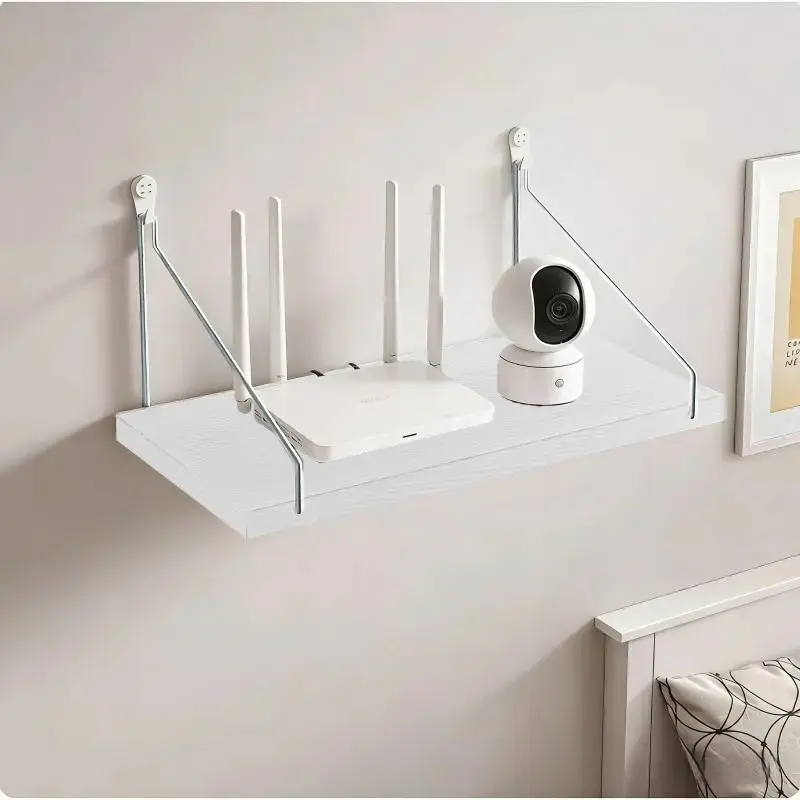 1PC Projector Wall Mount Bracket with Storage, Wall Mount Design, No Drilling, Multi-Functional Shelf for Projectors Routers Cameras, Office Home Display Organizer, Wall Shelf Unit