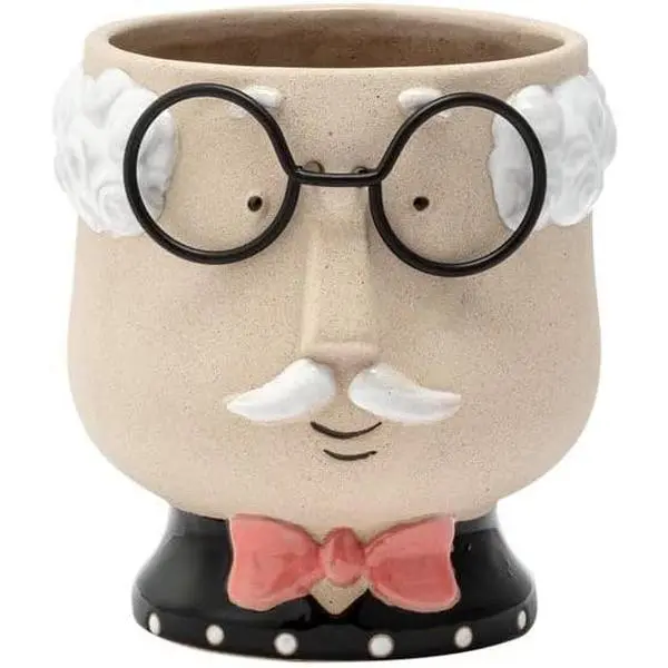 Indoor Outdoor  Succulent  Flower Pot 3.75 x 4.75 Inch Ceramic  with Bow Tie