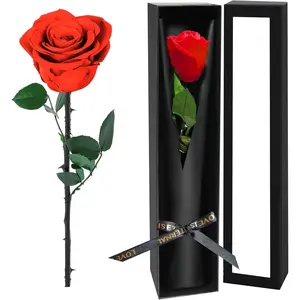 Single Forever Roses in a Box,Preserved  for Delivery,Preserved Rose Gifts for Women, Real Roses  for Her, Mom Birthday Gifts,  Day ,Valentines ,Presents for Her,Red