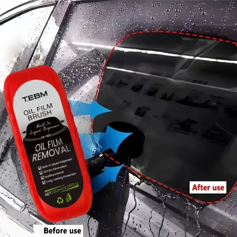 Multi-Functional Auto Glass Oil Film Cleaning Brush with Liquid, Premium Car Window Water Spot & Tree Sap Remover, Universal Vehicle Care Deep Cleansing