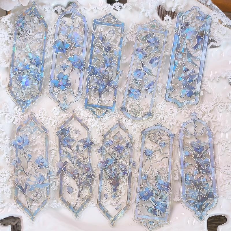 10pcs/pack Vintage Floral Pattern Bookmark, Creative Decorative Bookmark, Diy Decorative Material for Scrapbooking & Journal Making, Book Accessories