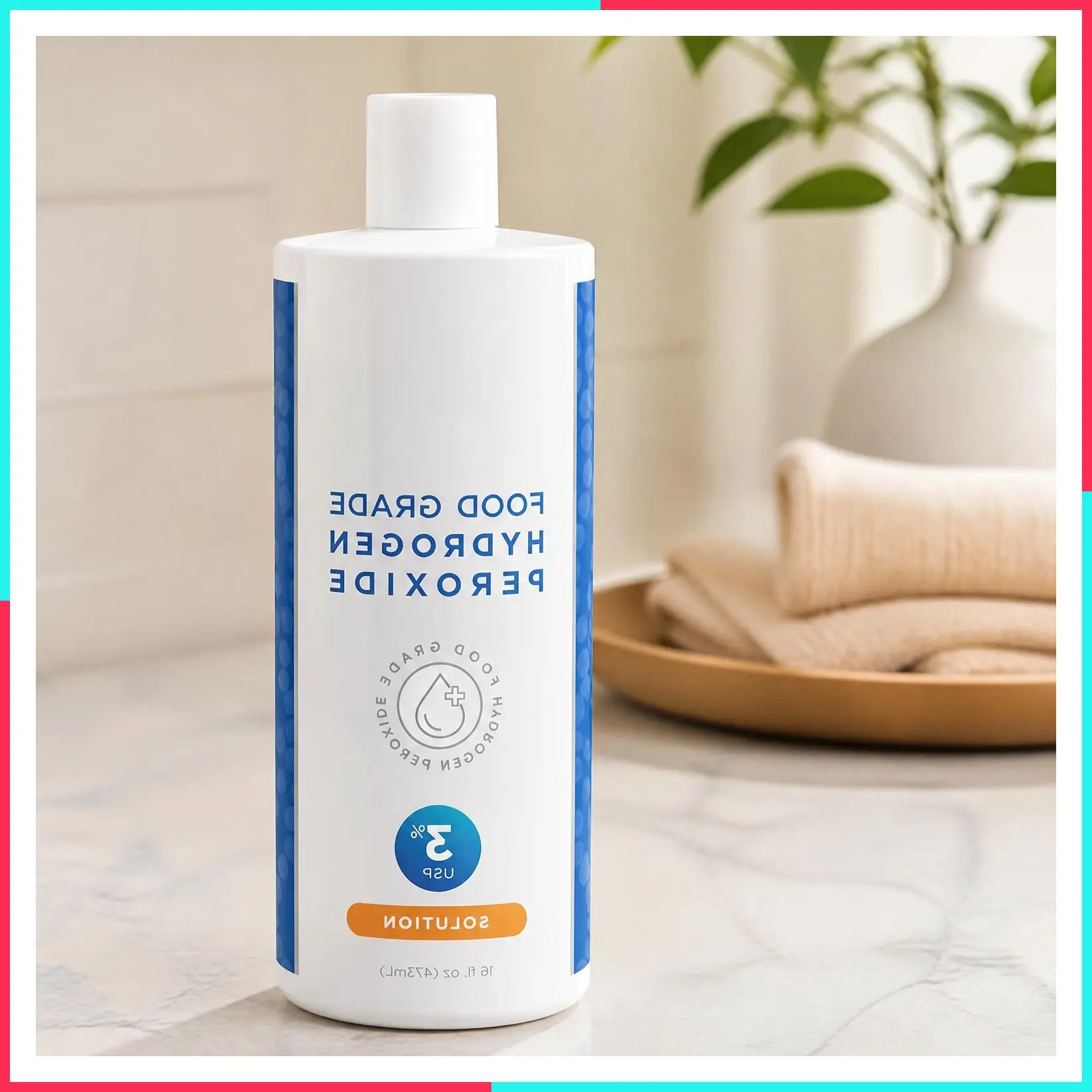 Food Grade Hydrogen Peroxide 3% USP - Natural Cleaner, 16 Ounce
