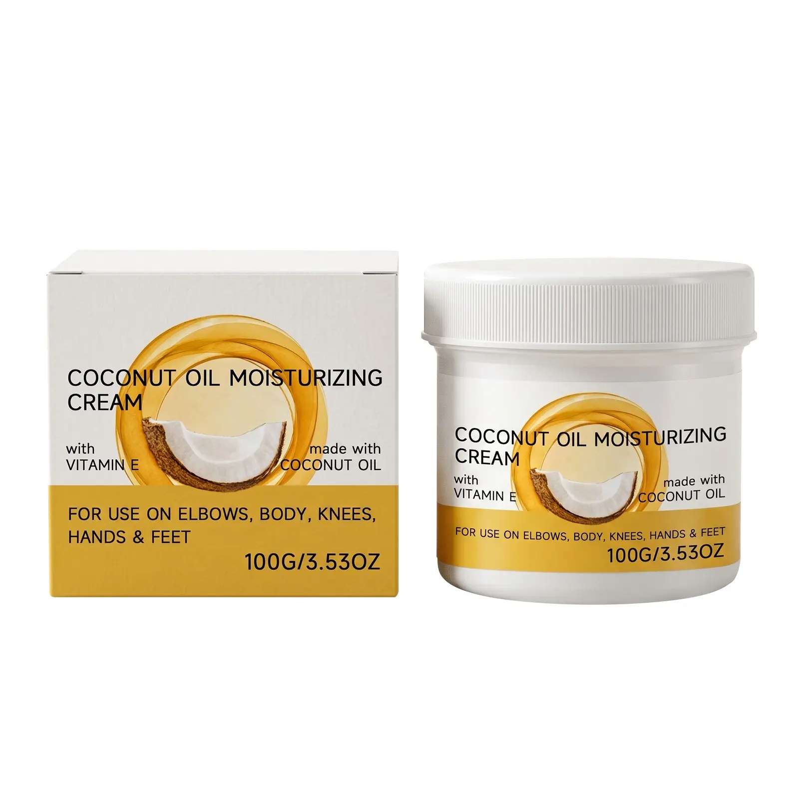 AMZ Coconut Oil Moisturizing Cream with Coconut Extract, Hydrate Dry Skin, Light, Smooth and Fast Absorbing, Daily Skin Care