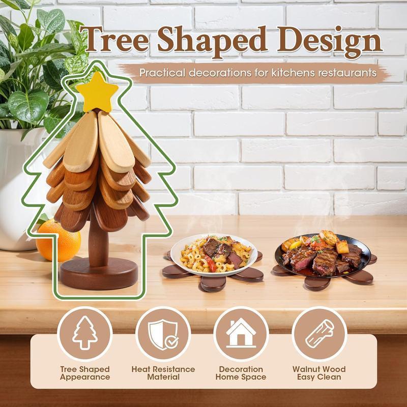 Wooden one tree coaster Solid wood home desktop decoration Dishes and dishes Insulation mat Water cup Drink placemat festival display Festival gift Christmas gift