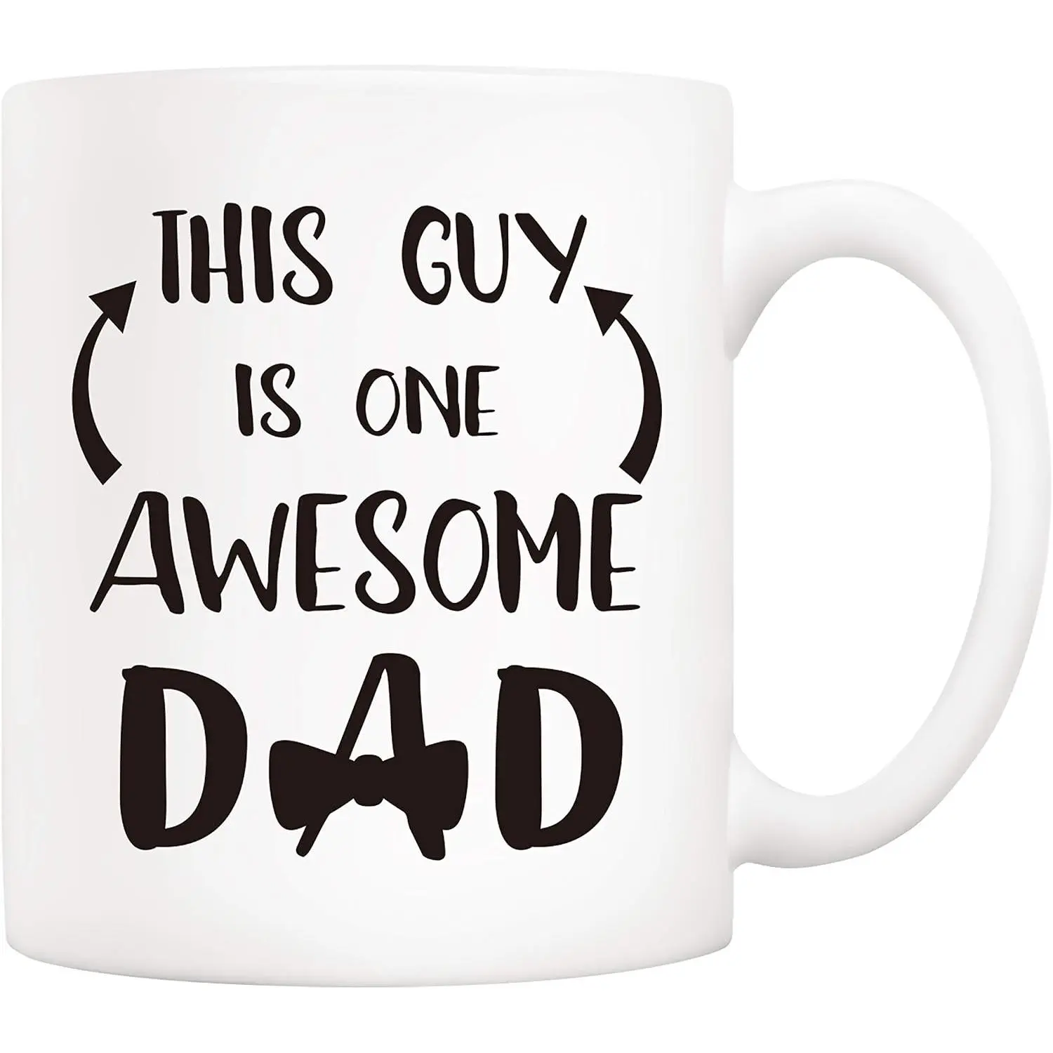 11Oz Durable Modern Text Print Microwave-Safe Single Ceramic Coffee Mug - Single Cup Kitchenware Drinkware Gift for Dad from Daughter/Son, Ideal for Christmas & Birthday