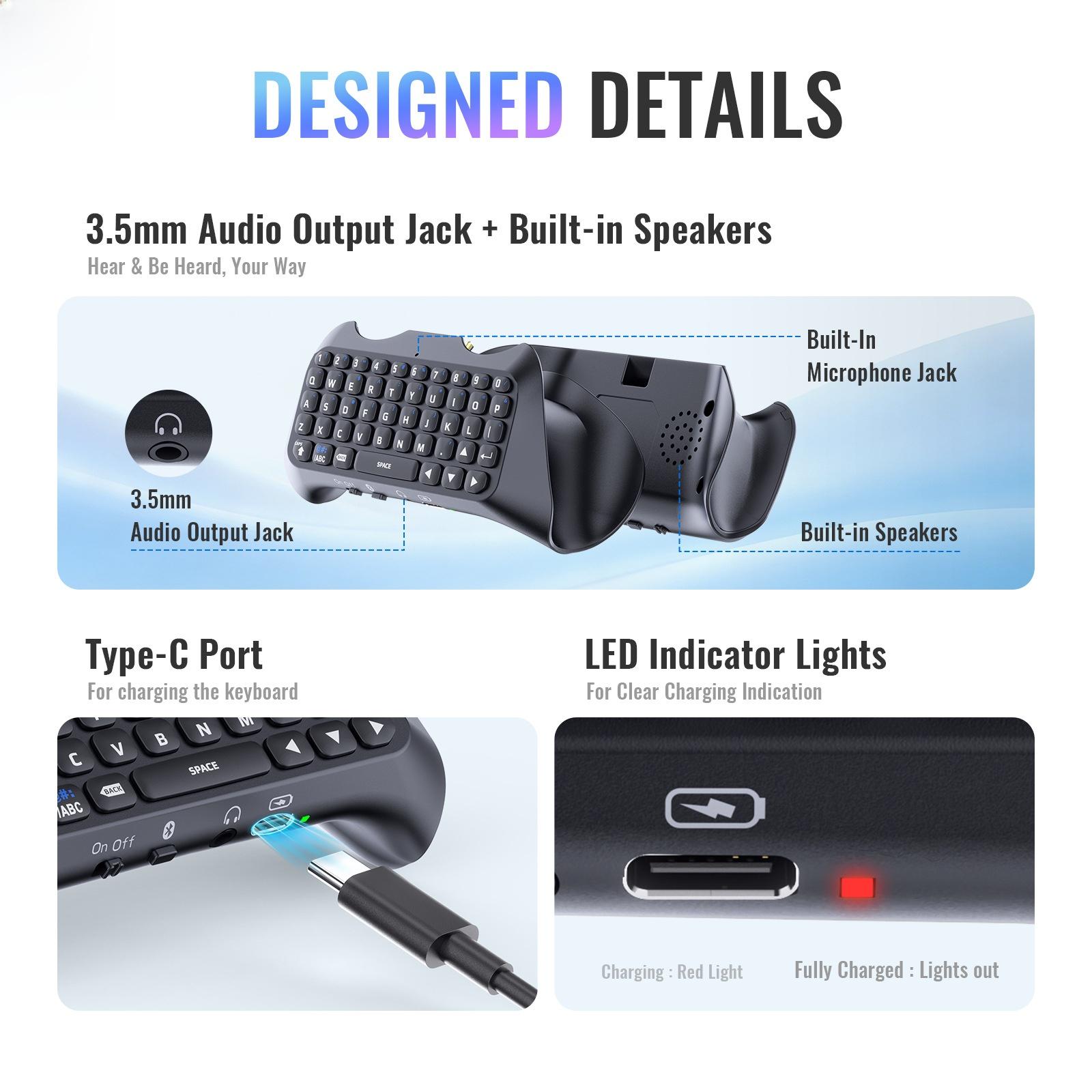 🎙️ PS5 Controller Wireless Keyboard |   Built-in Speaker for Voice Chat - Gamer Must-Have ✅ PS5 Wireless Controller Keyboard with Speaker |   Lag-Free Voice Chat - Essential Accessory