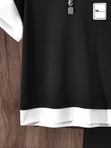 Two-piece Set Boy's Hooded Top & Shorts, Casual Hooded Top & Track Shorts for Summer, Kids Clothes for Daily Wear