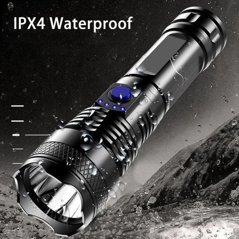 Portable Outdoor Camping Flashlight, Summer Gifts, 1 Count USB Rechargeable Flashlight, Waterproof Flashlight For Outdoor Camping Hiking, Christmas Gift