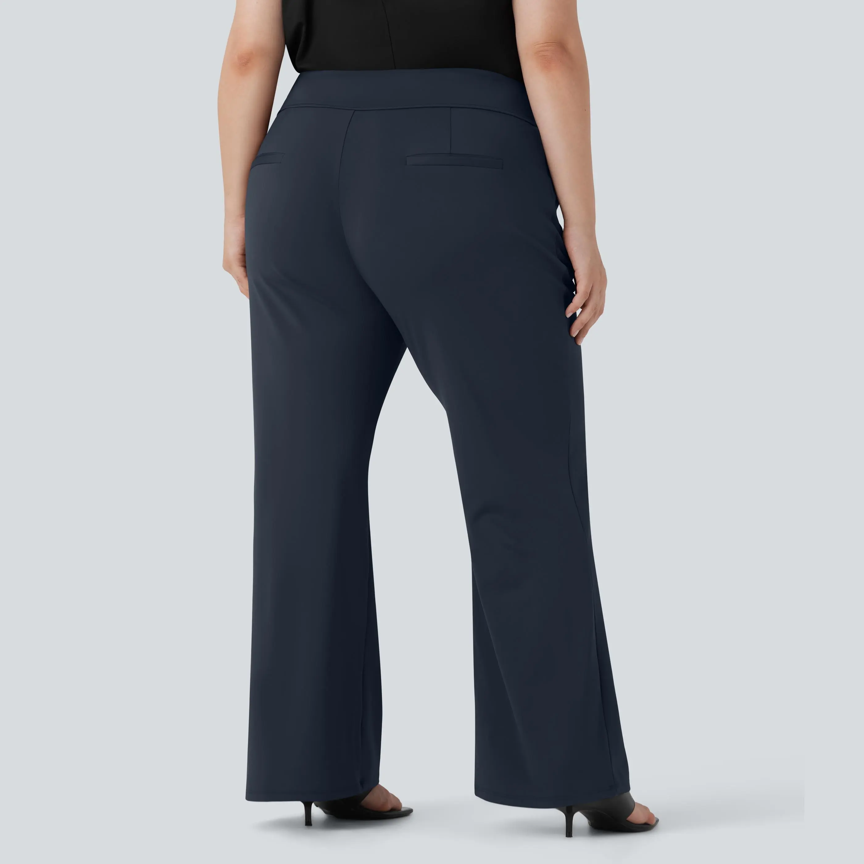 Halara Plus Size Halara Flex™ DayStretch High Waisted Work Flare Pants with Side Zip Pockets
