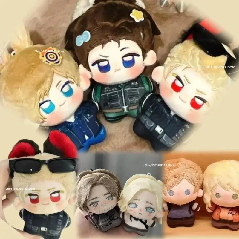 New 10cm Resident Evil Leon Scott Plush Pendnat Mini Kennedy Chris Redfield Albert Wesker Stuffed Doll Anime Toys For Kid Gifts