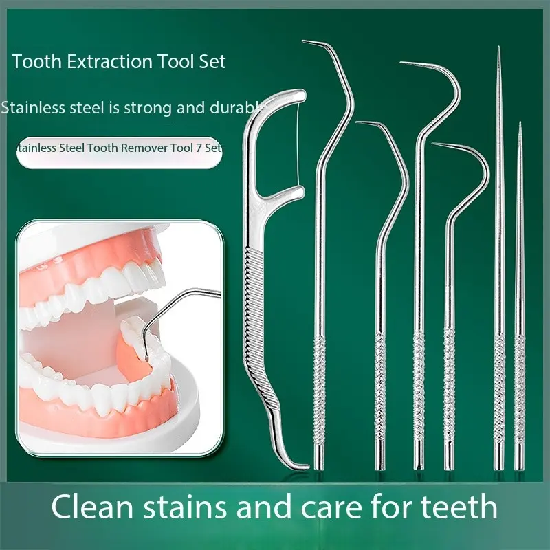Stainless Steel Dental Floss Stick, Ultra-Thin Flat Design, Home Use Toothpick Organizer, Metal Box, Portable and Convenient