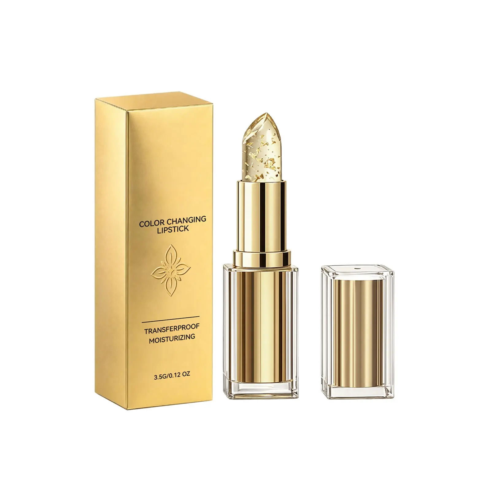 Moisturizing Color-Changing Lipstick, Gold Foil Highlighting Lip Color, Daily Moisture, Soft and Plump Lips, Non-Sticky Lipstick