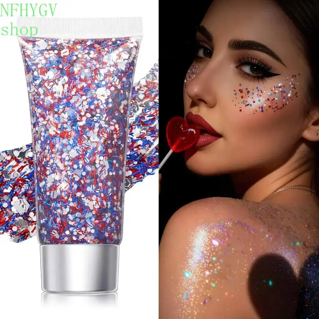 Body Glitter Stick, Face And Body Shimmer Gel, Long Lasting Sparkle Cosmetic For Hair, Eyes And Cheeks, Easy Apply Makeup For Festival, Concert, Rave And Summer Party Occasions