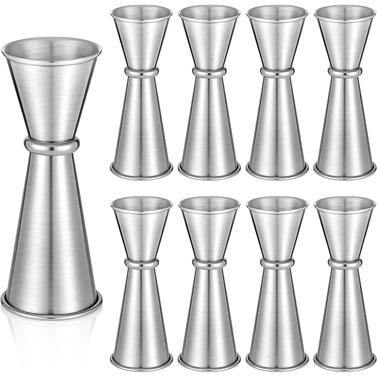 9 Pieces Jigger for Bartending, Double Cocktail Japanese Jigger 2 oz 1 oz 304 Stainless Steel Jigger Measuring Cup for Bar Home Kitchen Bartender Tools