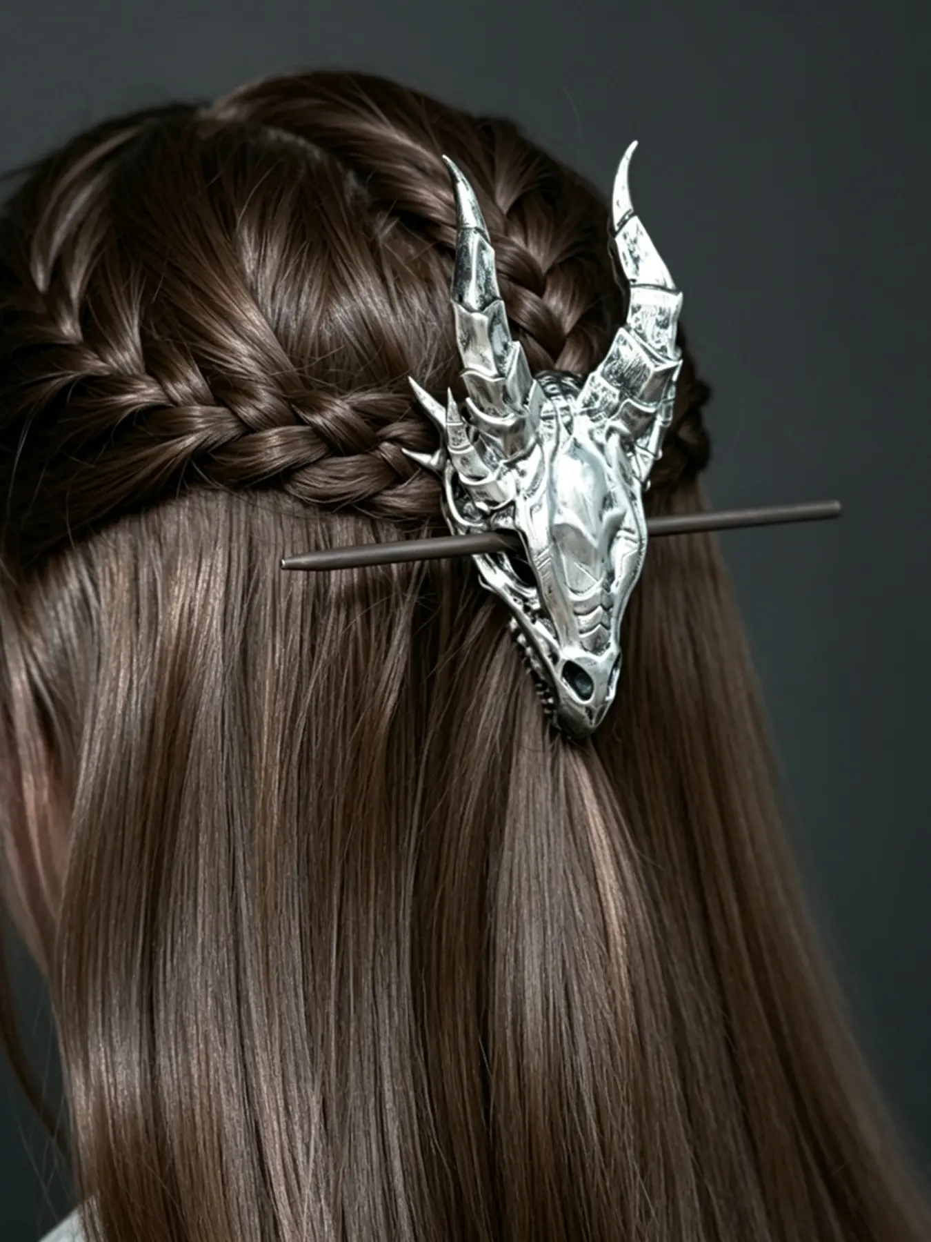 Vintage Dragon Bone Hairpin, Women's Punk Hairstyle Accessory, Viking Dragon Resin Hair Clip, Decorative Hair Pins, Perfect Gift for Festivals