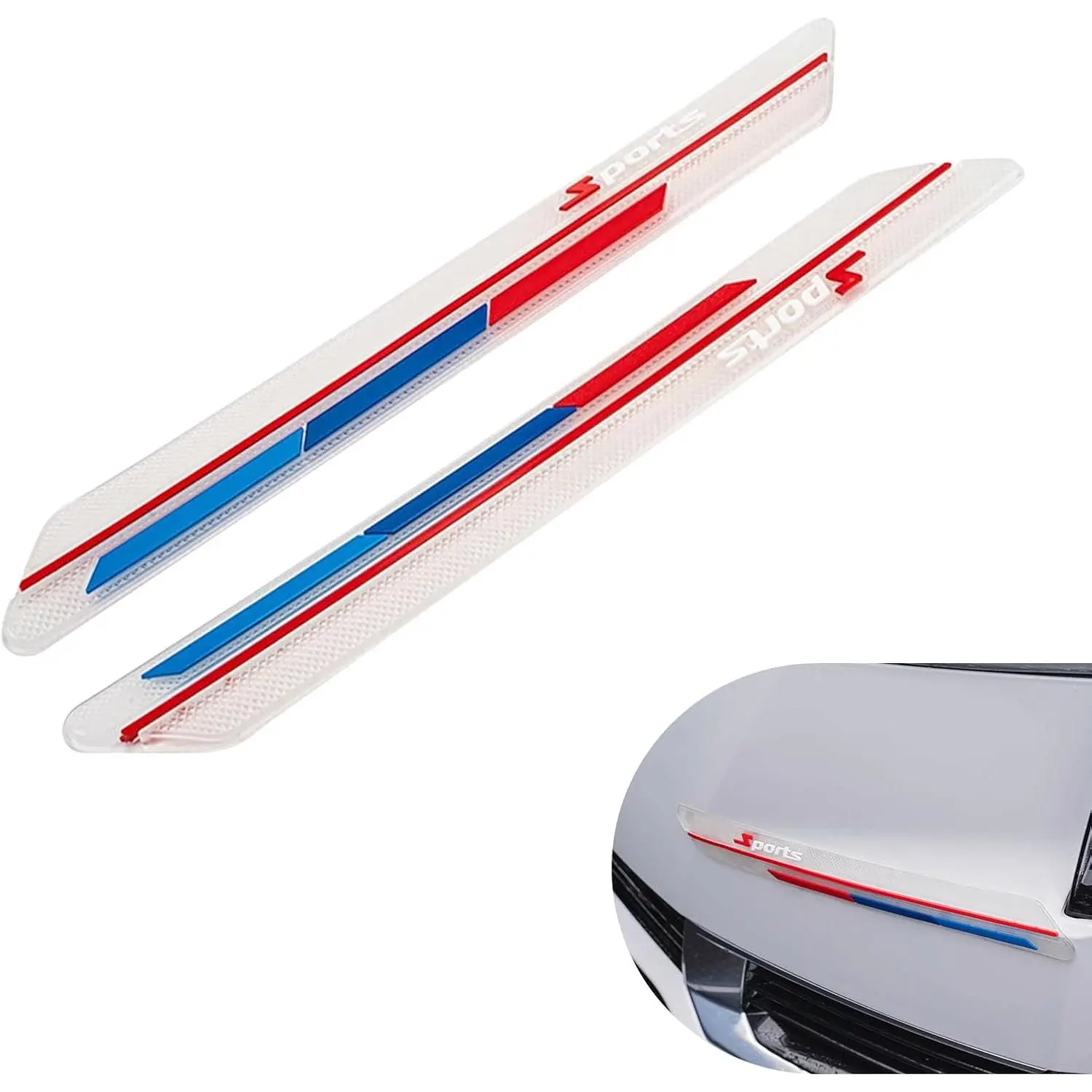 2 count  Side  Anti- Strips,  Style Front Rear Bumper Protector Stickers, Self-Adhesive  Door  Anti-Scratch Protector,  for   (Transparent)
