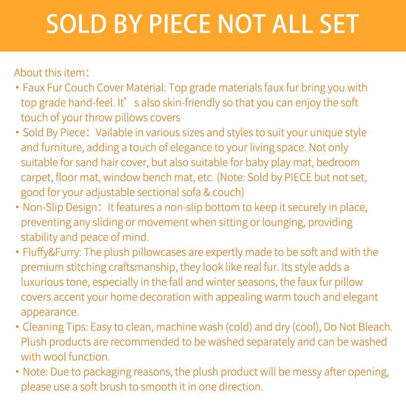 Modern Soft Plush Sofa Cover, Sofa Slipcover, 1 Count Non-slip Soft Comfortable Sofa Cushion Cover, Pillowcase without Filler, Sofa Protector for Home Living Room, Bedroom, Hotel