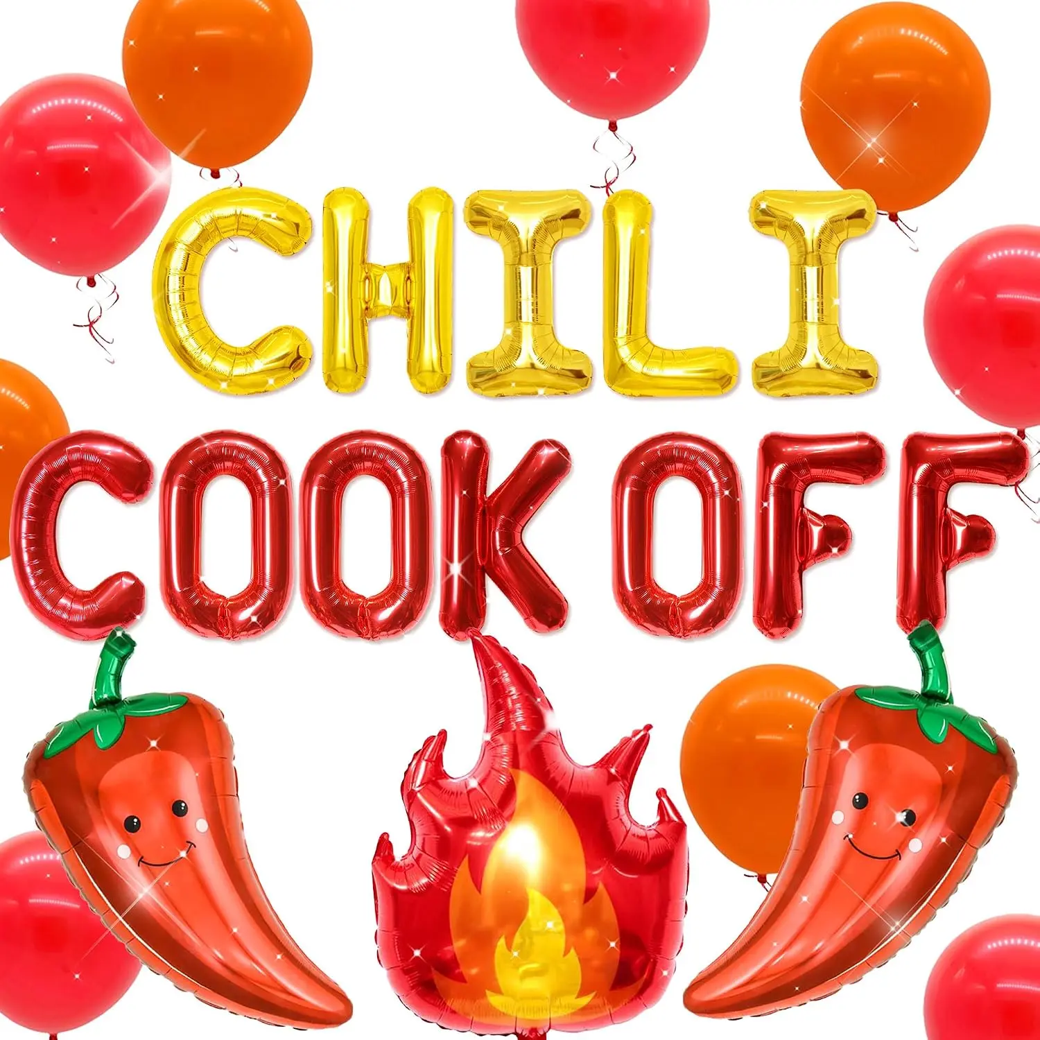 Chili Pepper Balloons Chili Cook Off Birthday Party Decorations Fire Balloon Banner Bachelorette Decoration Chili Festival Party Supplies