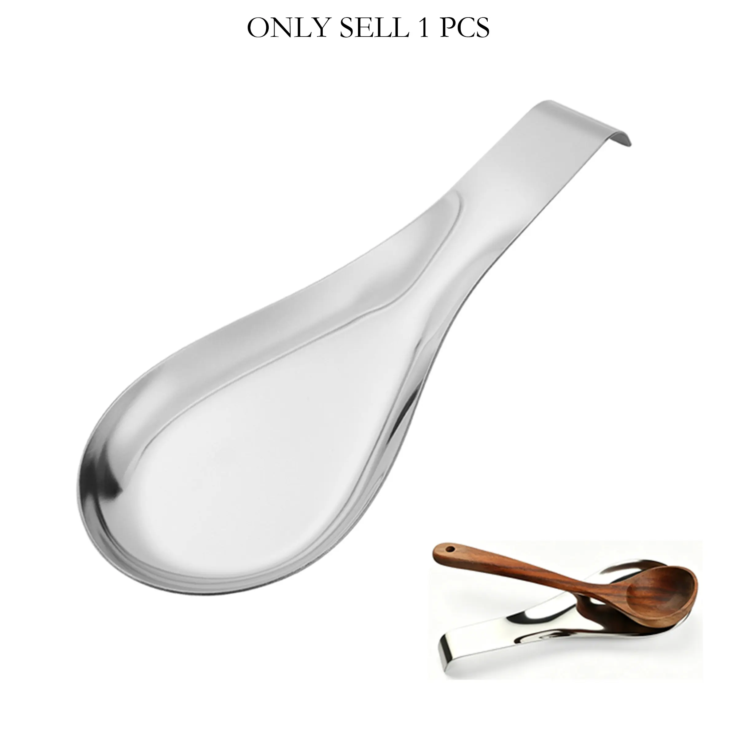 Stainless Steel Spoon Rest, 430 Stainless Steel Flat Soup Ladle Holder, Kitchen Utensil Tray, 1 Piece, Essential Kitchen Tool