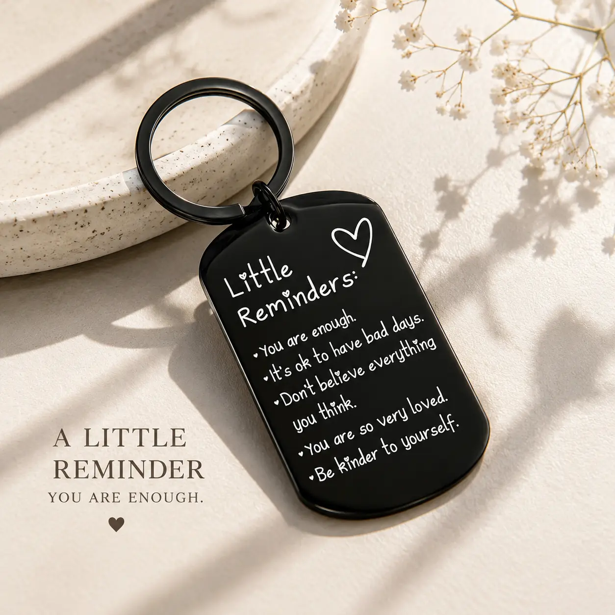 Mini Tip Keychain – You are awesome!Stainless steel motivational keychain, popular inspirational gift for girls/boys, a keychain that reminds you you're worthy of love, promotes positive mental health, stylish keychain, daily little positive reminder acc