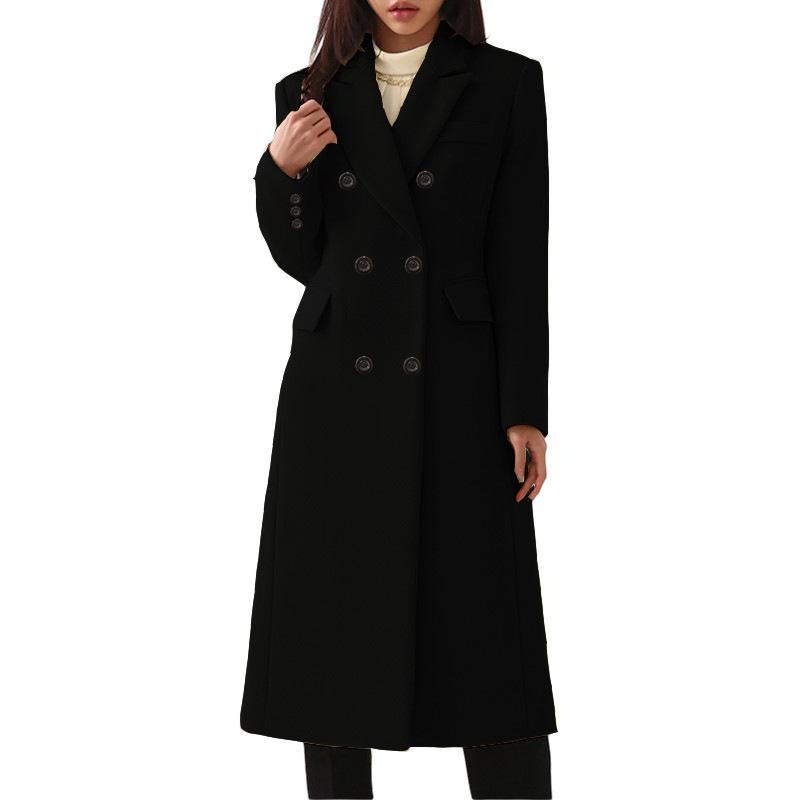 Autumn and Winter Long plus Size Woolen Women's Coat Woolen Coat Seven Size 8 Hair