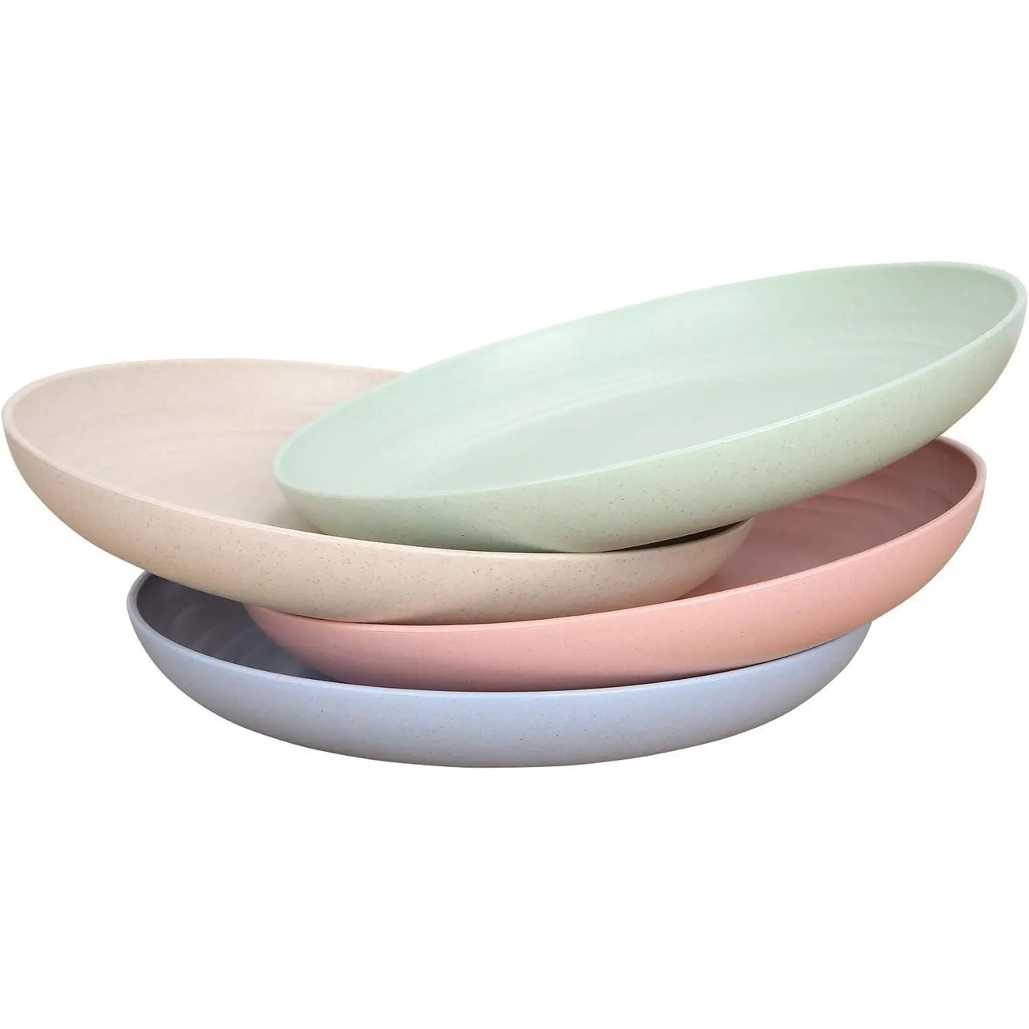 7.8 Inches Unbreakable Wheat Straw Plates - Reusable Plate Set - Dishwasher & Microwave Safe - Perfect for Dinner Dishes - Healthy, BPA Free & Eco-Friendly (7.8 Inches)