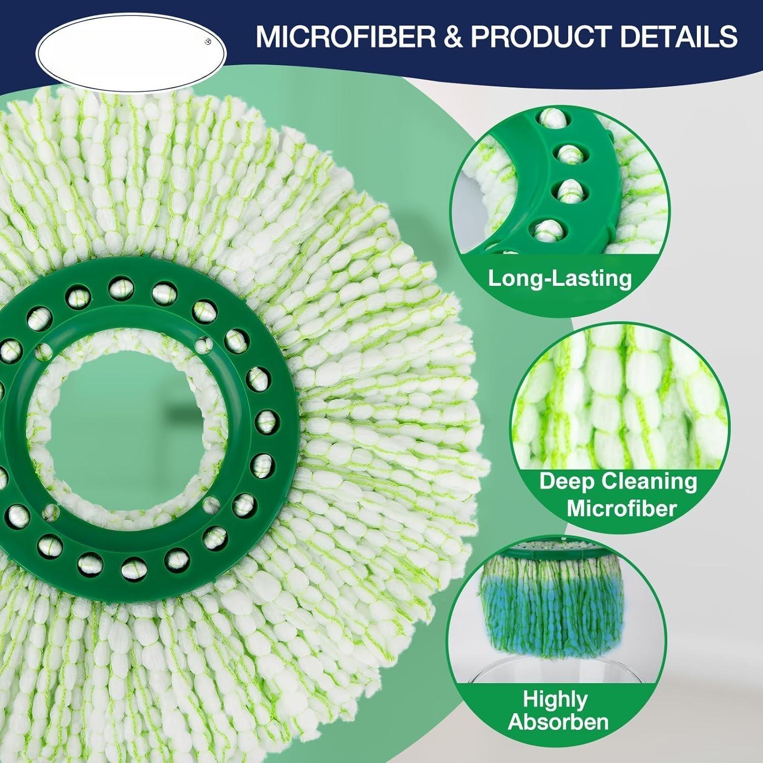 3 Pack Mop Replacement for Libman Tornado, Spin Mop Replacement Compatible with Libman, Easy to Replace, Machine Washable, Green and White 3 Pack Mop Replacement for Libman Tornado, Spin Mop Replacement Compatible with Libman, Easy to Replace, Machine Washable, Green and White