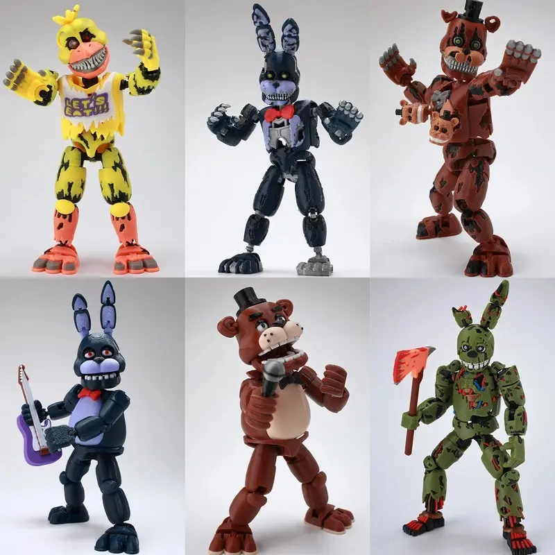 9L3D Dummy13 Lucky13 Bear Action Figure Toy Full Body Movable Anime Model Stress Relief Desktop Display, Horror Game Collectible