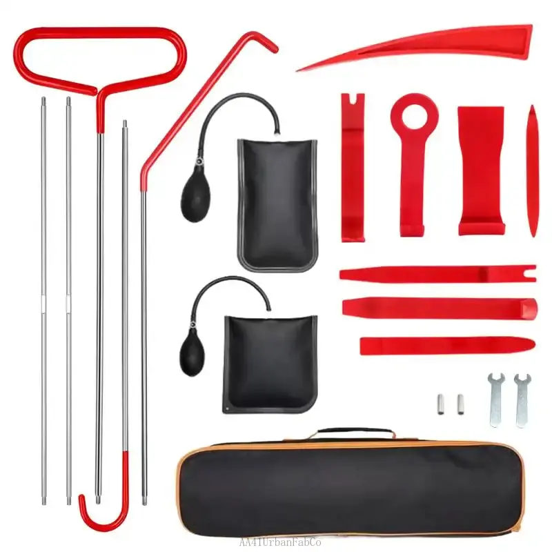 Car Repair Tool Kit for Doors and Tires, Emergency Fastener Remover Air Wedge Pump with Storage Bag, Tire Repair Tools for Cars and Trucks, Automotive Vehicle Tool, Automotive Maintenance Tools AA41UrbanFabCo