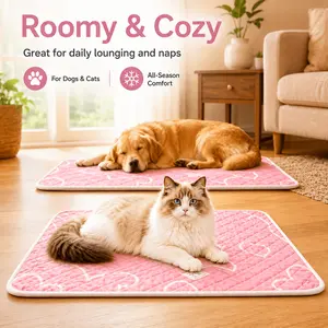 oversized heat dissipation pet bed, breathable sweat-absorbing cat and dog bed, non-slip washable bottom design, four-season comfortable mattress, suitable for small, medium and large pets, Kitten Bed