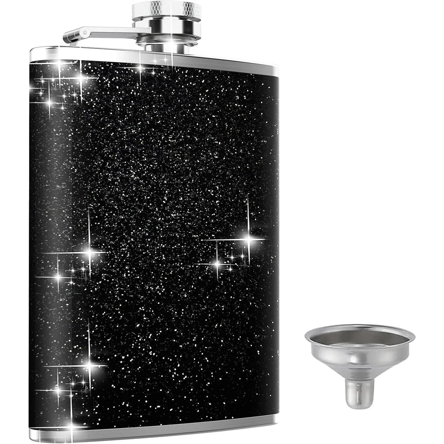 Flask,  8Oz Flasks for  Stainless Steel Spirit with Never-Lose  and Funnel Leakproof Thin Portable Metal for Camping Outdoor Activitie Wedding Party , Hot