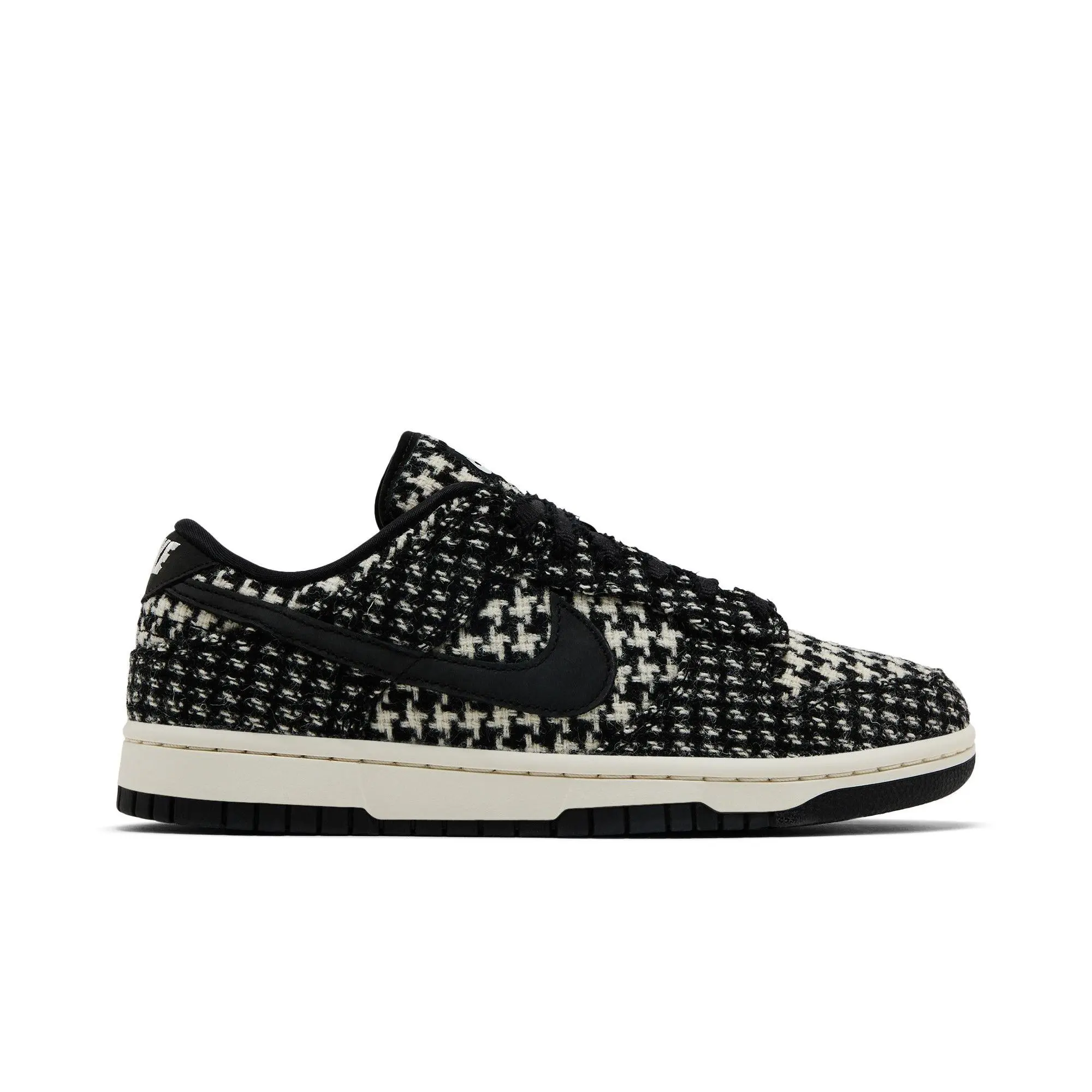 Harris Tweed x Nike Womens Dunk Low 'Black Phantom' (women's sizes) Black/Phantom sneakers HQ5036 901