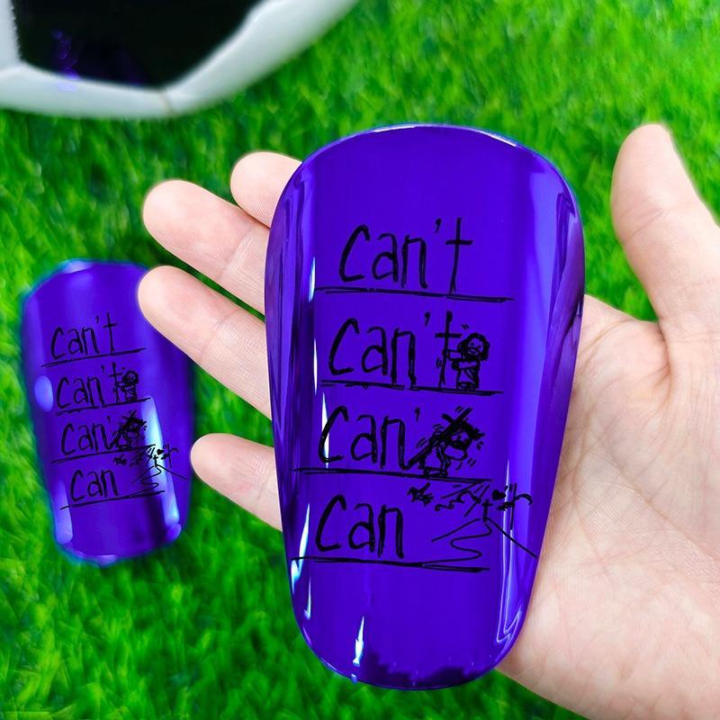 1 Pair Mini Soccer Shin Guards for Adults, Thick Electroplated Metal Sports Protective Gear with "CAN'T HEAR YOU" Design, Inserts for Enhanced Fit and Protection, Mini Shin Guards,Valentine's Day gift