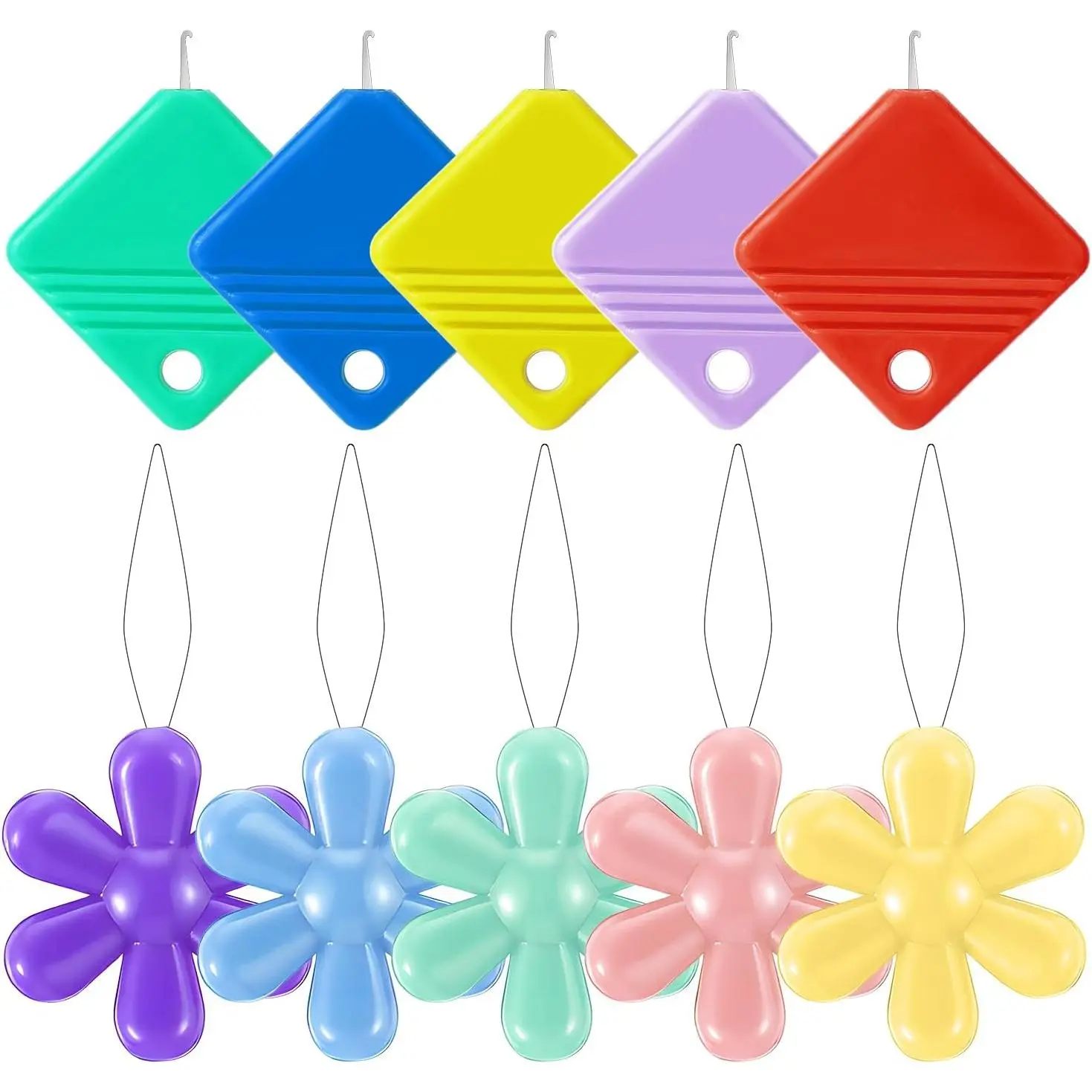 10 count Threading Tool, Flower  Sewing Machine  Threaders Kit Squre Plastic  Threader for Hand Sewing, Embroidery Supplies for   Craft, Embroidery Floss, Repair Clothing