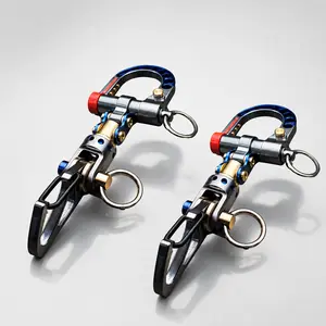 2 Pcs Stainless Steel Carabiner Keychain Clips, Multifunctional Double Hook Key Holder for Keys Outdoor Home Use