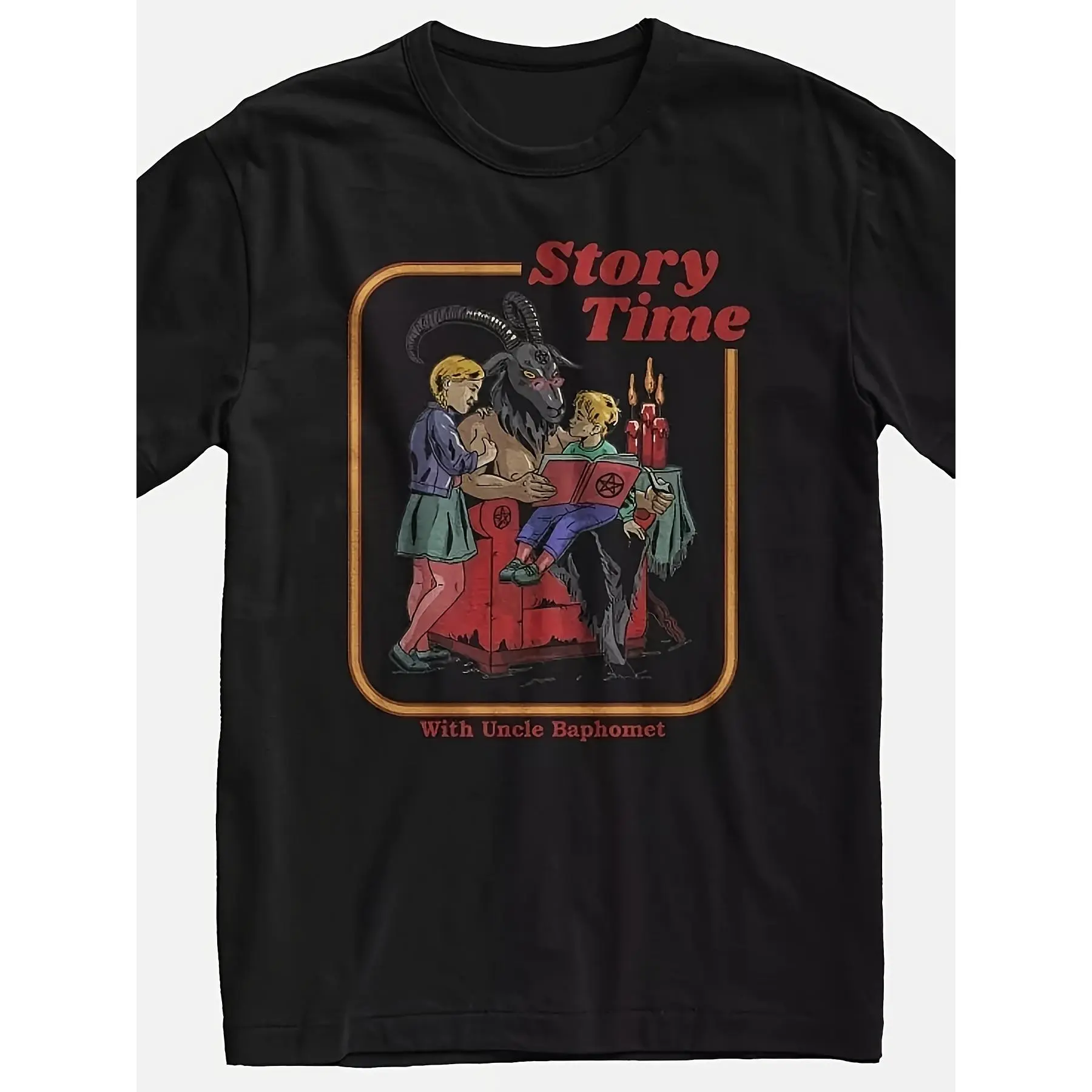 Unisex Vintage Baphomet T-Shirt - Mysterious Symbol Print, Soft And Breathable, Casual Crew Neck Design, Suitable for Daily Wear And Mysterious Theme Occasions, Machine Washable for All Seasons