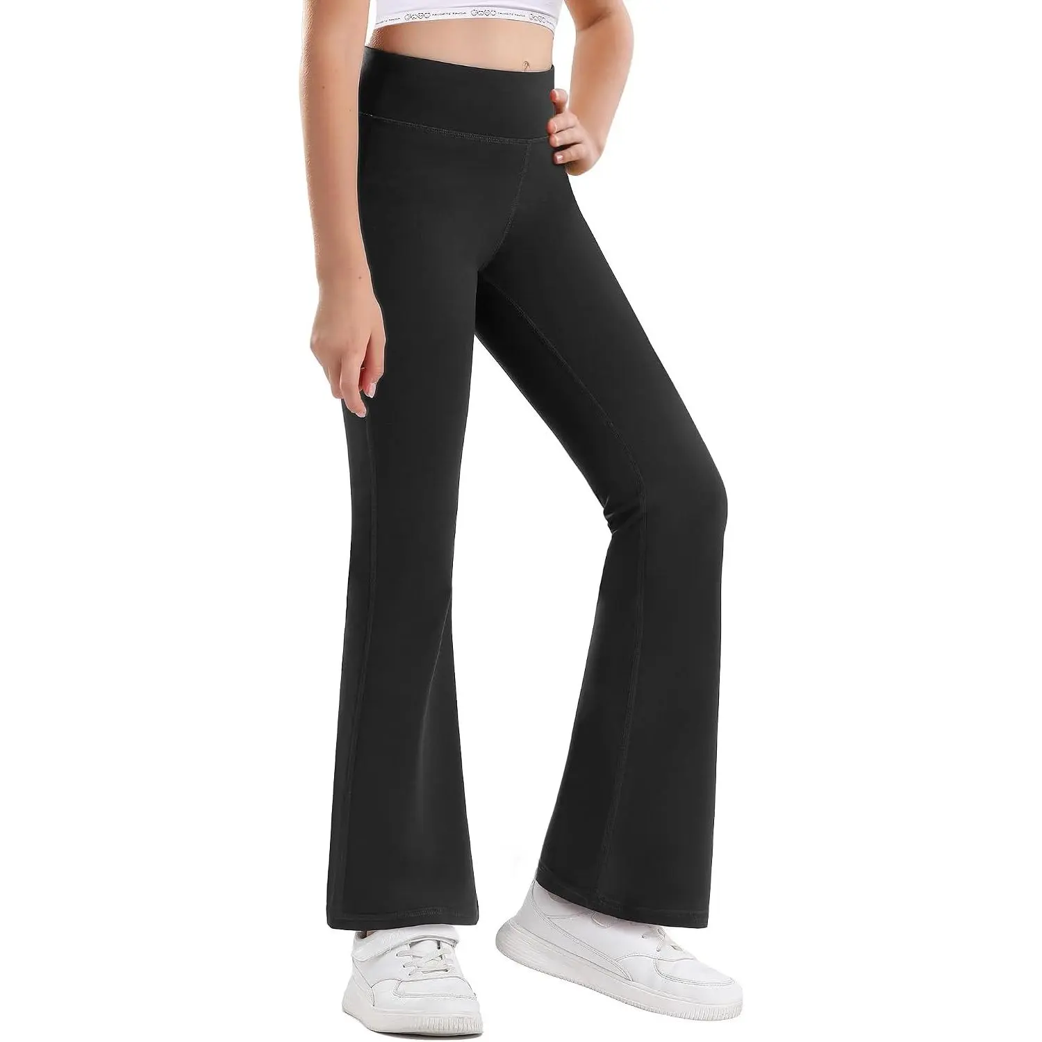 Girls Flare Leggings High Waisted for Dance Yoga School Daily Wear | Buttery-Soft,Breathable 4-way stretch fabric with flared design,Moisture-wicking comfort for yoga,Dance,School casual outfit