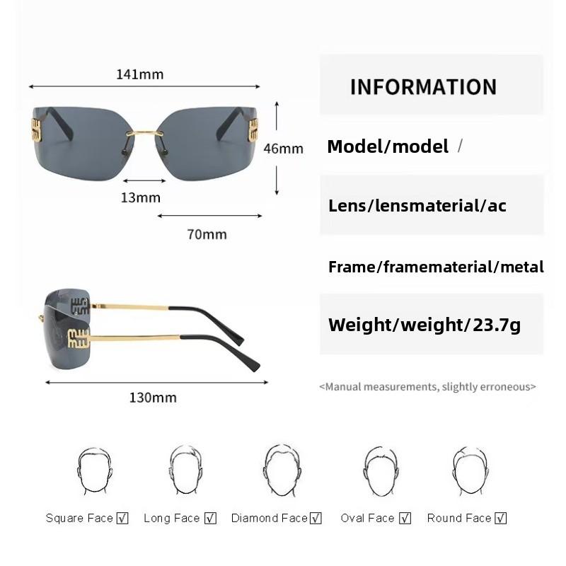 Borderless sports sunglasses, outdoor leisure, travel, cycling large lens sunglasses