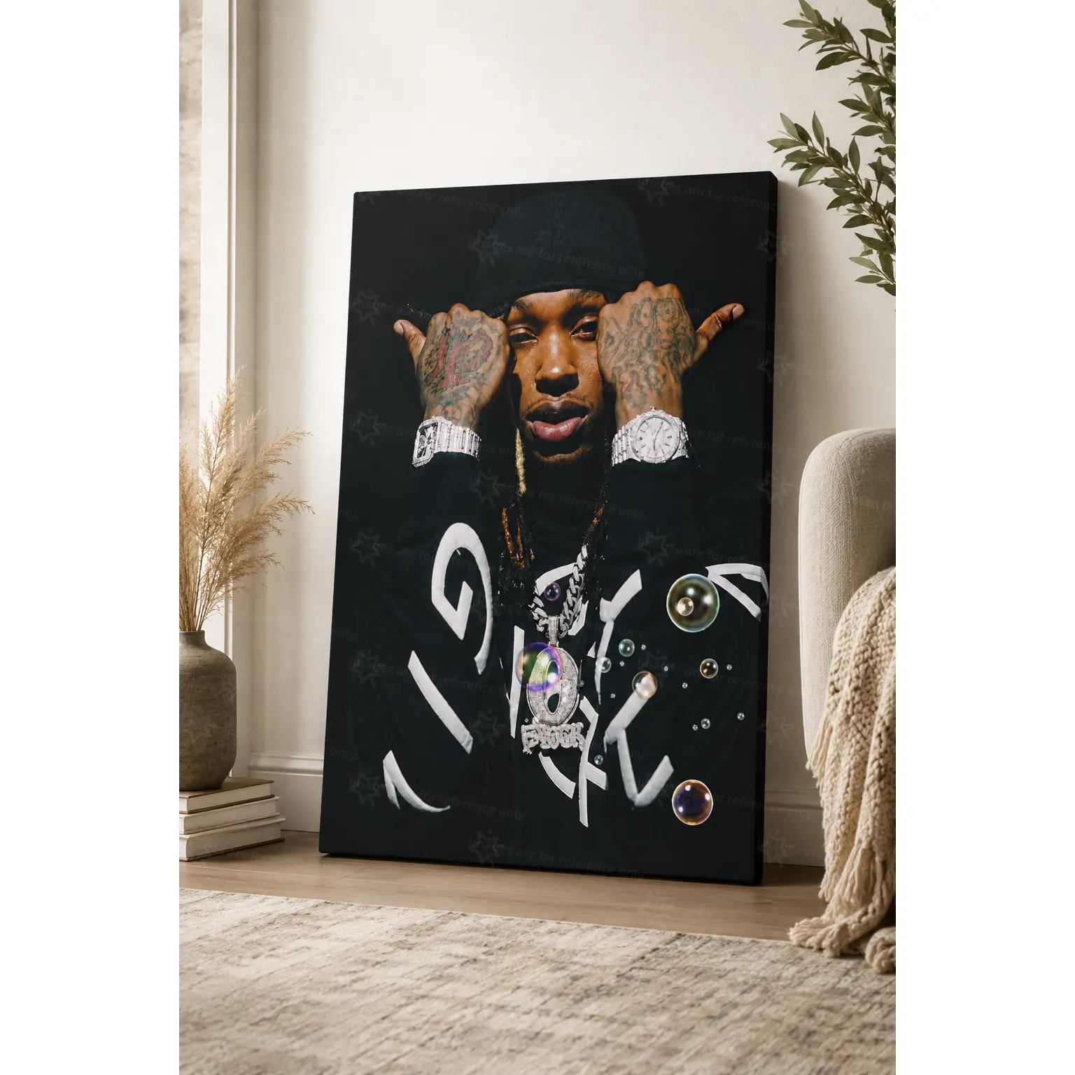 Nipsey Hussle Graffiti Bubble Canvas Wall Art| Hip-Hop Street Decor for Bedroom, Living Room, Game Room| Rap Legend Poster, West Coast Urban Art