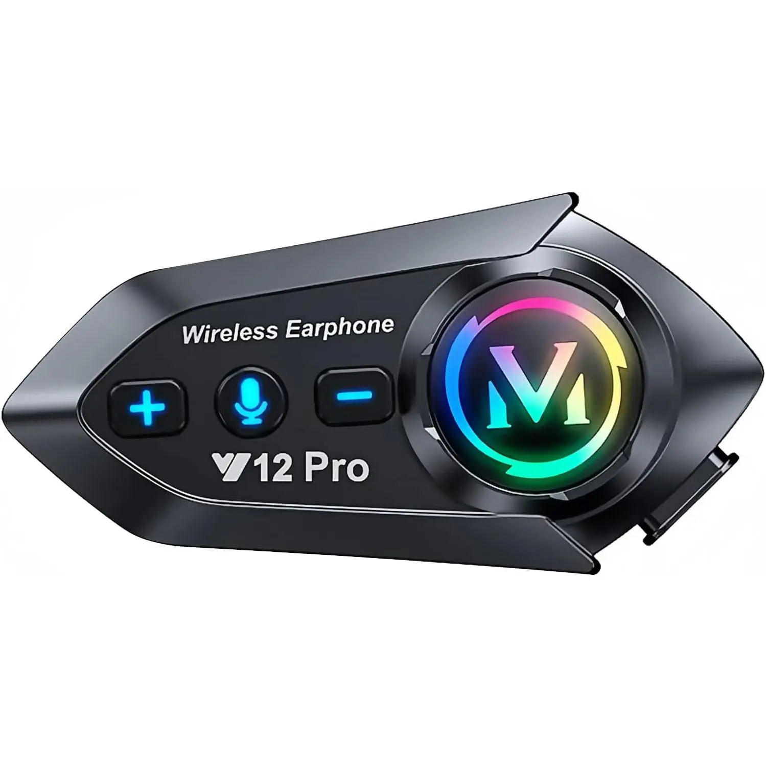 Motorcycle Helmet Bluetooth Headset with 2-Way Intercom, 550 Yards Range, HIFI Sound, Noise Cancellation, Music Sharing, 1000mAh Battery, Helmet Speakers with Headphones and FM Radio, Easy to Connect/Use with Gloves, Waterproof, Voice Assistant