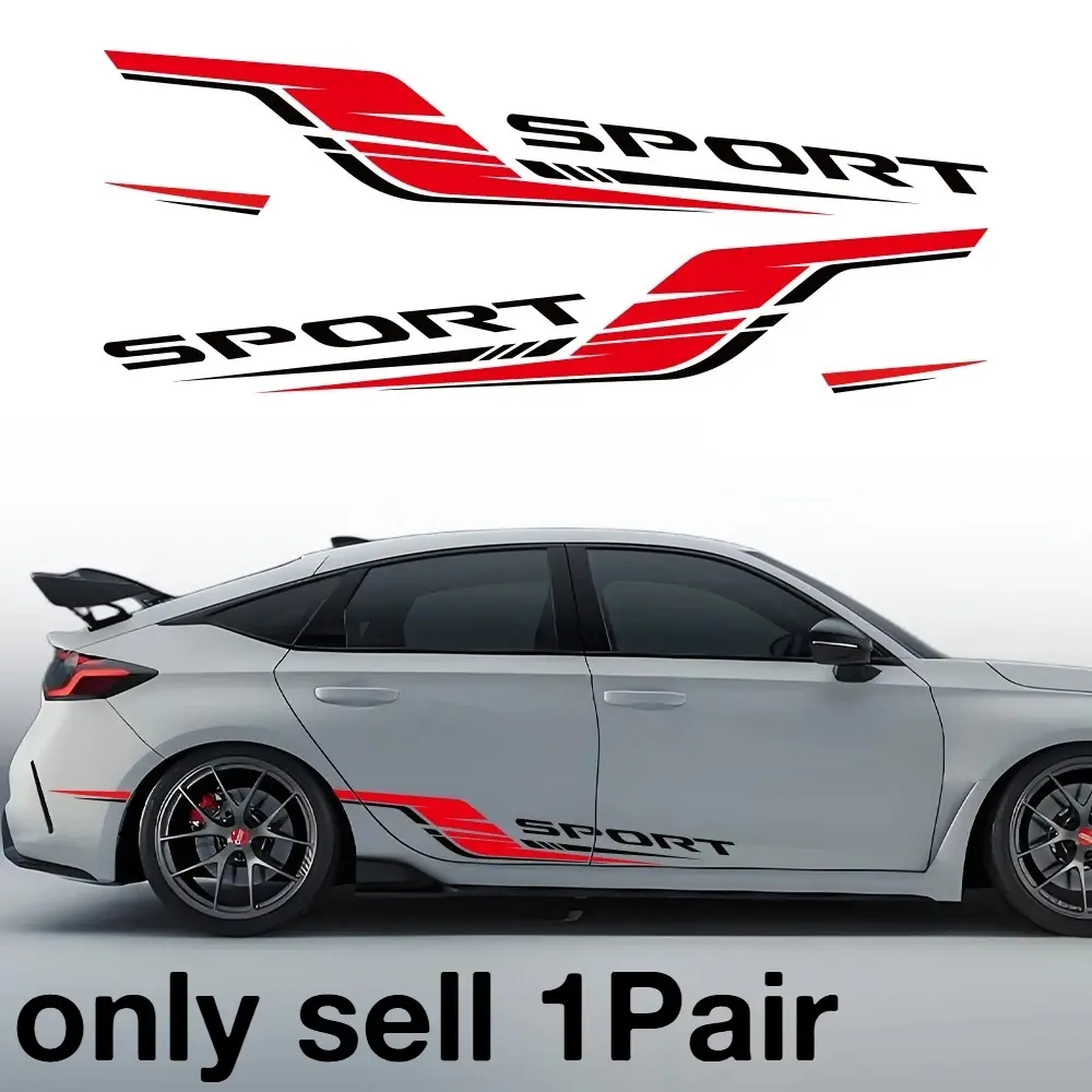 1Pair Car Sticker For Honda Type-R Door Side Stickers Kit Wrapping Vinyl Auto Waterproof PVC Decals Automotive Decals Car Accessories Sticker For Cars