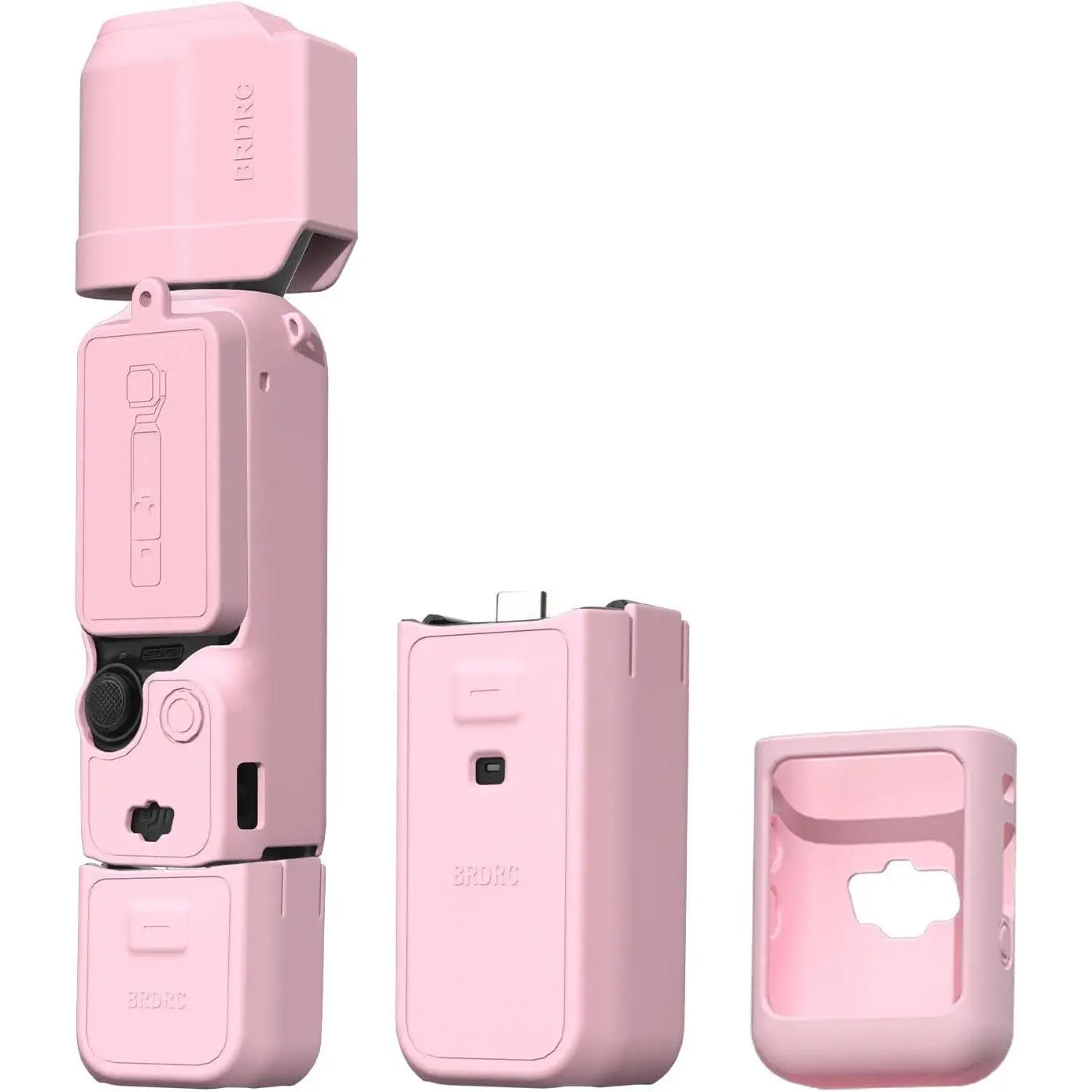 Pocket 3 Silicone Cover, For Xtra Muse Protective Case Lens Protector Scratch-Resistant Sleeve Skin Compatible with DJI OSMO Pocket 3 Creator Combo/Xtra Muse Accessories (Pink)