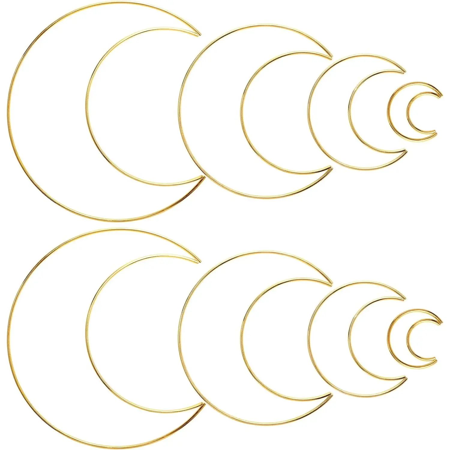 8 count  Macrame Dream Catcher Rings, 4 Size Metal Hoops for Craft (Moon) | 4 Moons DIY Floral Macrame Hoop (2/4/6/8 inch) for Wall  Crafts, Wedding Wreath Decor