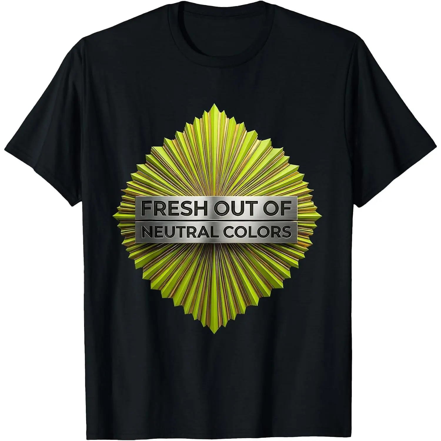 Men's/Women's Short-Sleeve Round Neck Casual Sports T-Shirt, Lime Green Design (Non-Neutral Color Option)