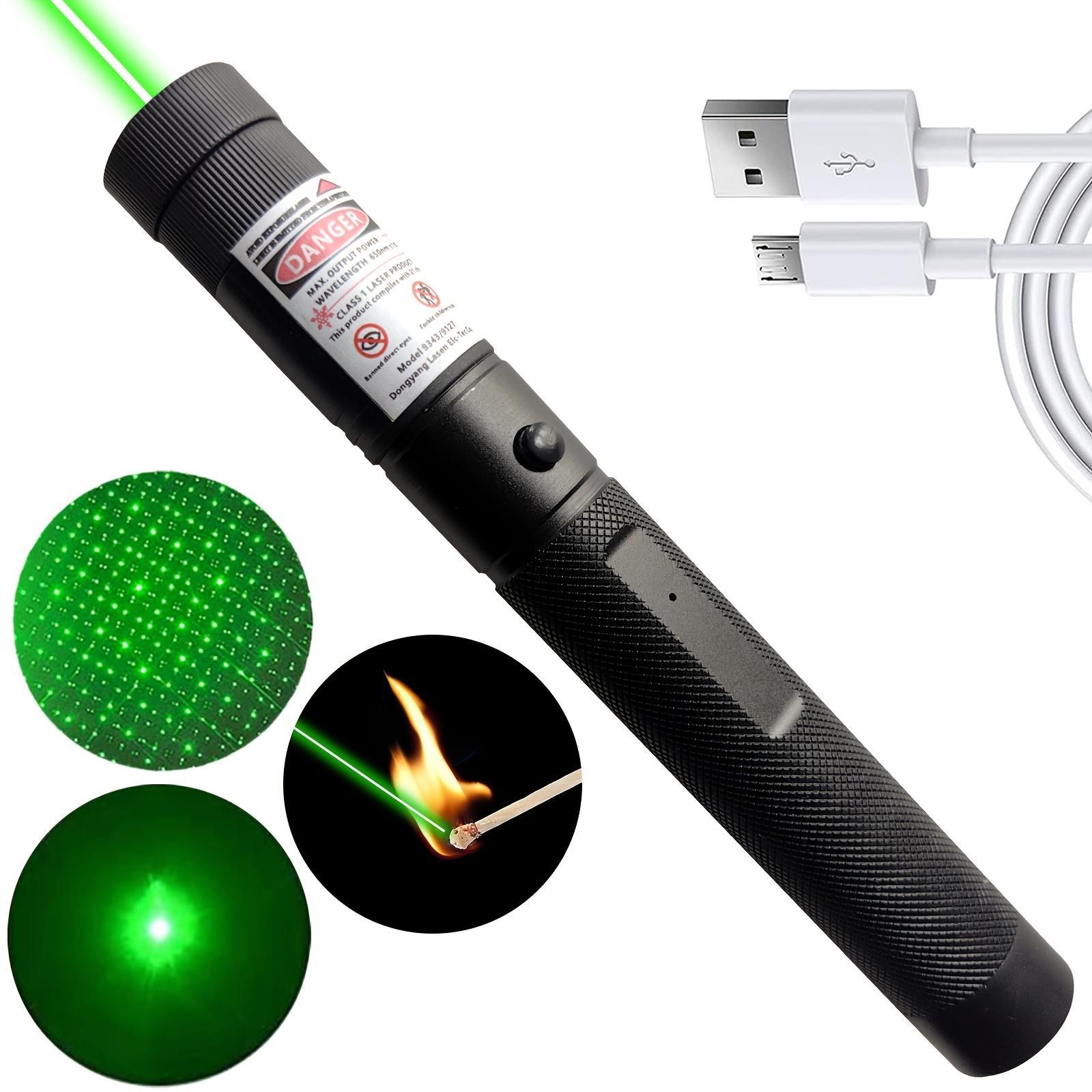 USB Rechargeable Flashlight, Portable Laser Light with USB Cable, Lightweight Flashlight for Outdoor Camping, Hiking, Fishing, Travel