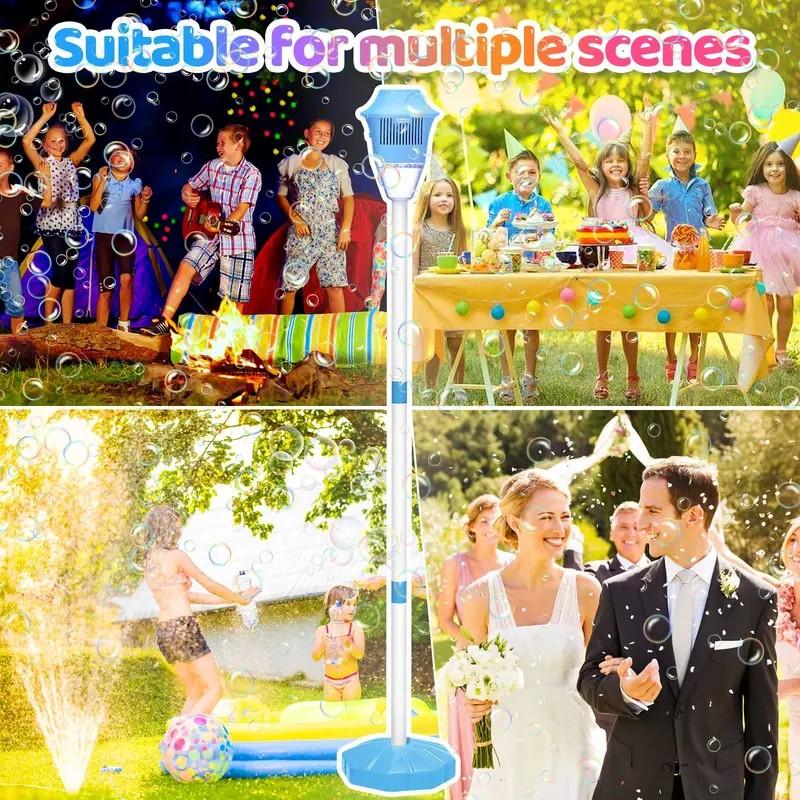 Automatic Handheld Bubble Machine for Kids, Bubble Maker Spring Summer Toys with Lights, Outdoor Rechargeable Blower Best Easter Gift for Children