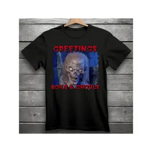 Male Fashion Relax Fit Cool Pattern Graphic Men'S And Women'S T-Shirt Stories from The Crypt Crypt-Keeper Greetings Boils And Ghouls Unisex 100% Soft Machine Washable
