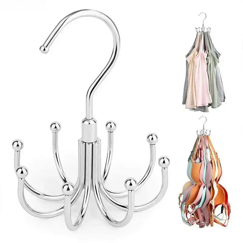 1pc Metal Rotatable Bra Hanger - Compact Wardrobe Storage Solution, No-Space-Wasting Multifunctional Organizer for Bag Accessories (Luggage & Bags Category)